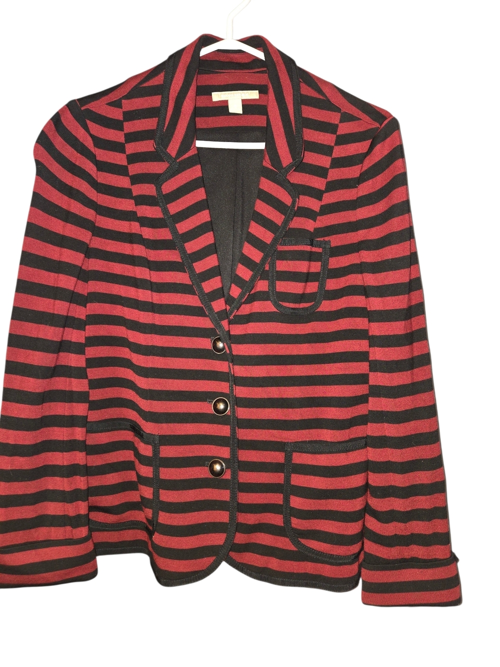 Banana Republic Brick Red and Black Striped Blazer Jacket